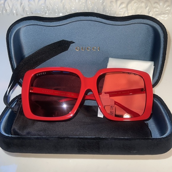 Gucci Red Sunglasses GG0567SAN NWT - Picture 7 of 11